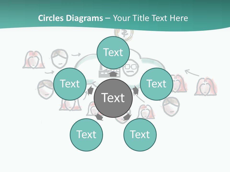 A Group Of People Connected To A Cloud PowerPoint Template