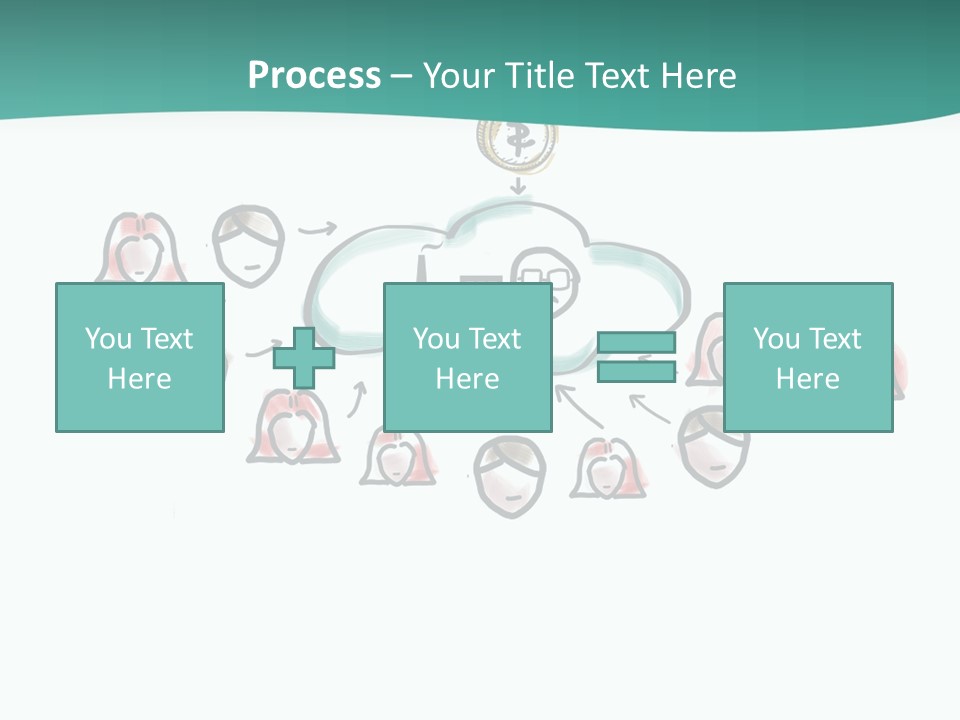 A Group Of People Connected To A Cloud PowerPoint Template