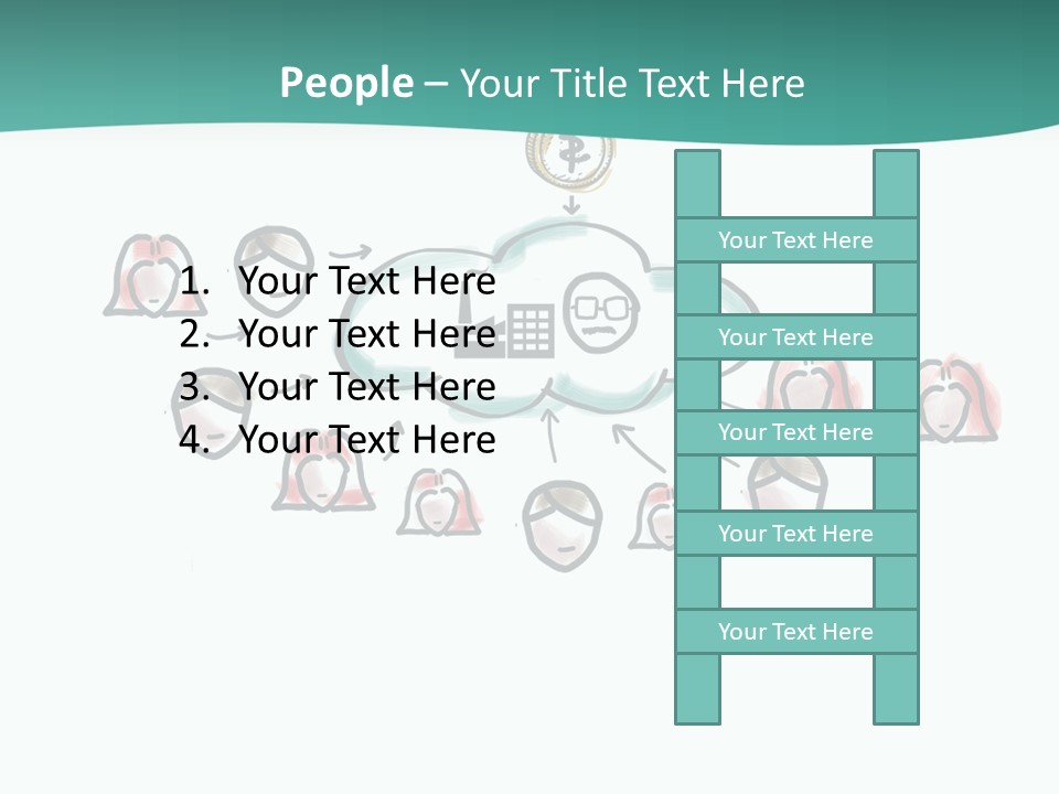 A Group Of People Connected To A Cloud PowerPoint Template