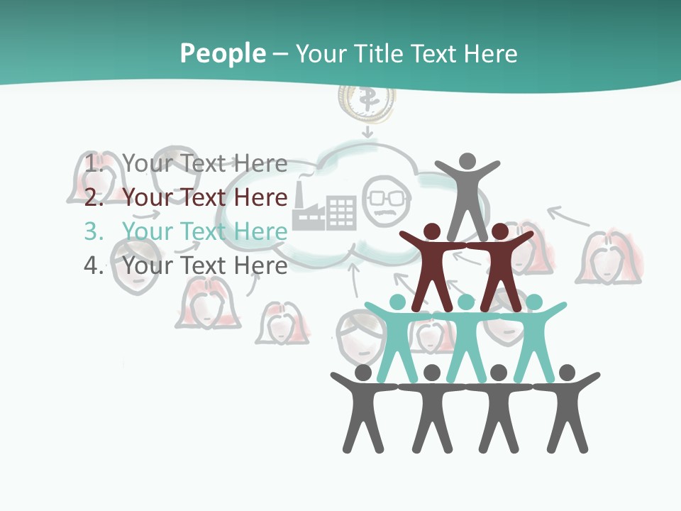 A Group Of People Connected To A Cloud PowerPoint Template