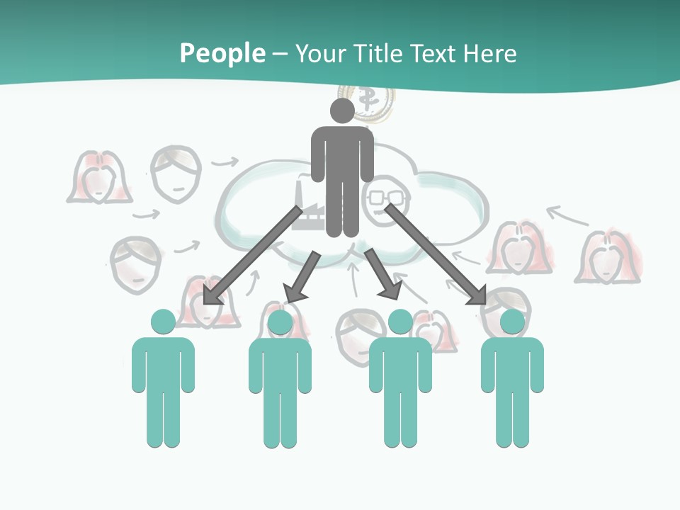A Group Of People Connected To A Cloud PowerPoint Template