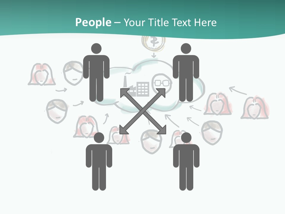 A Group Of People Connected To A Cloud PowerPoint Template
