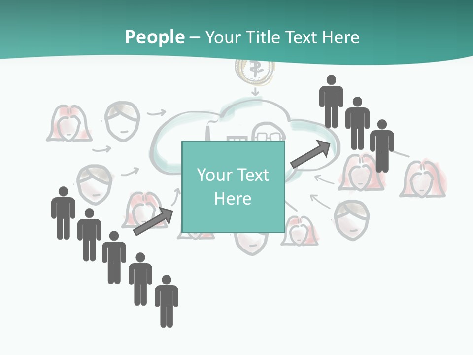 A Group Of People Connected To A Cloud PowerPoint Template