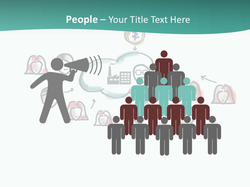 A Group Of People Connected To A Cloud PowerPoint Template