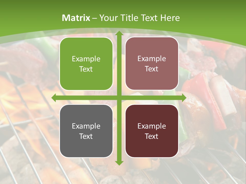 A Bbq Grill With Meat And Vegetables On It PowerPoint Template