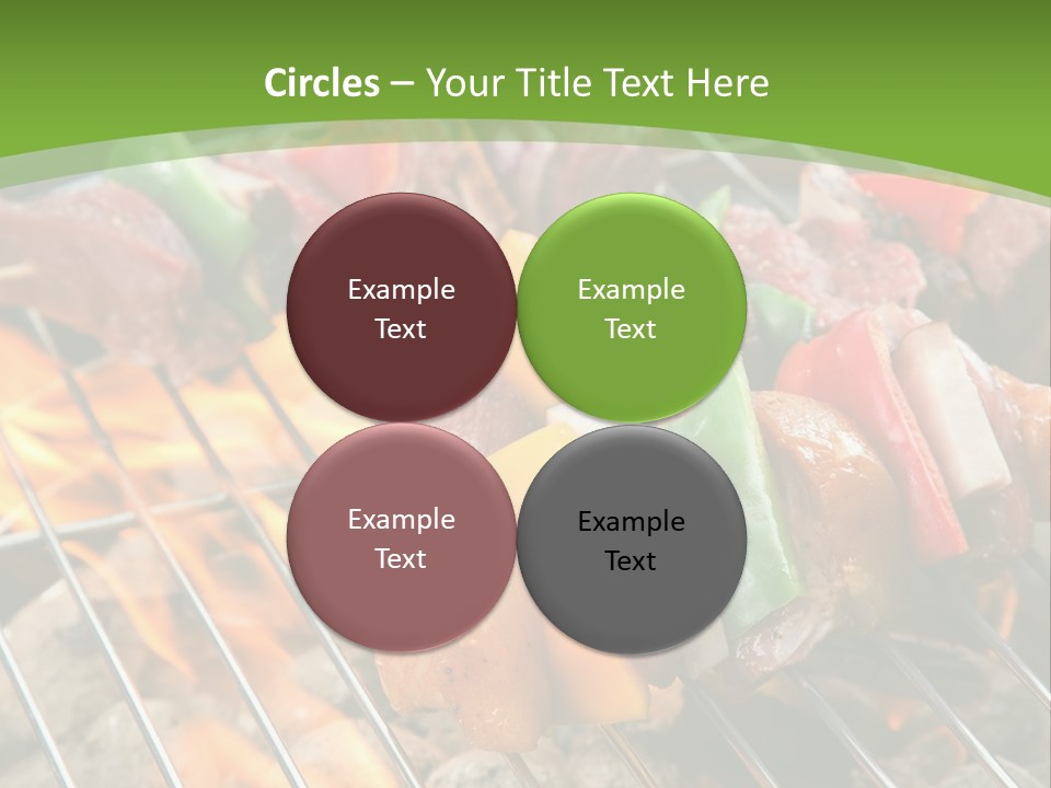 A Bbq Grill With Meat And Vegetables On It PowerPoint Template