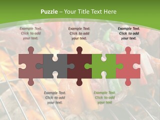 A Bbq Grill With Meat And Vegetables On It PowerPoint Template