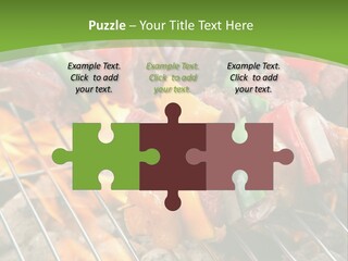 A Bbq Grill With Meat And Vegetables On It PowerPoint Template