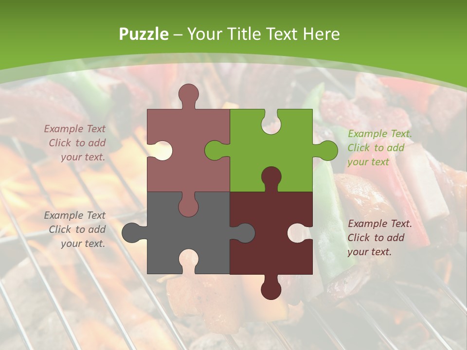 A Bbq Grill With Meat And Vegetables On It PowerPoint Template