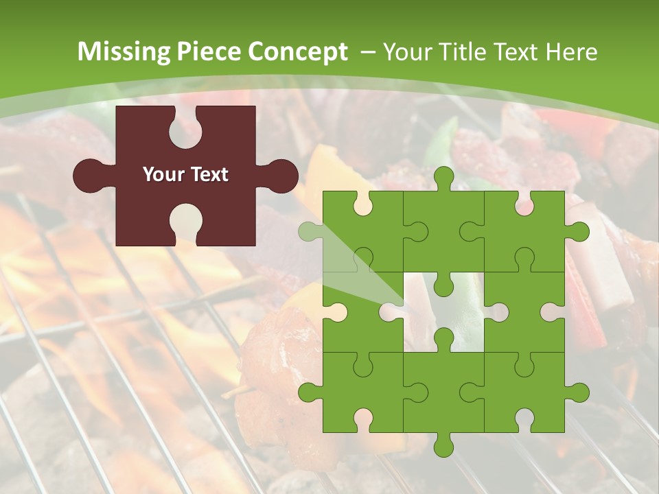 A Bbq Grill With Meat And Vegetables On It PowerPoint Template