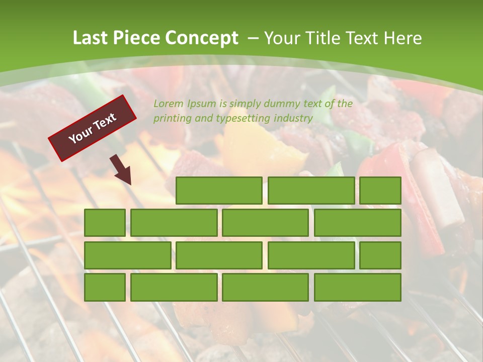 A Bbq Grill With Meat And Vegetables On It PowerPoint Template