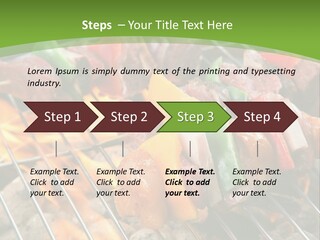 A Bbq Grill With Meat And Vegetables On It PowerPoint Template