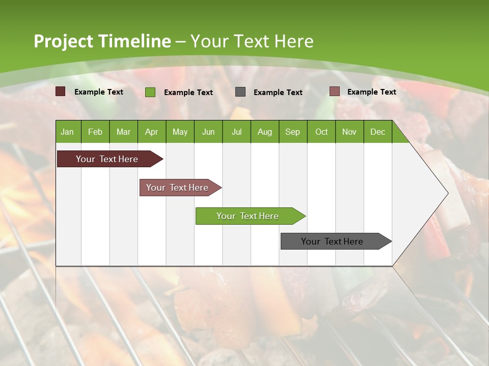 A Bbq Grill With Meat And Vegetables On It PowerPoint Template