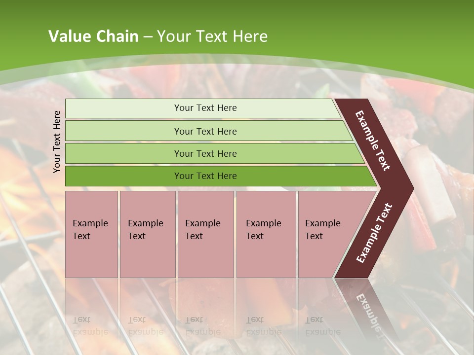 A Bbq Grill With Meat And Vegetables On It PowerPoint Template