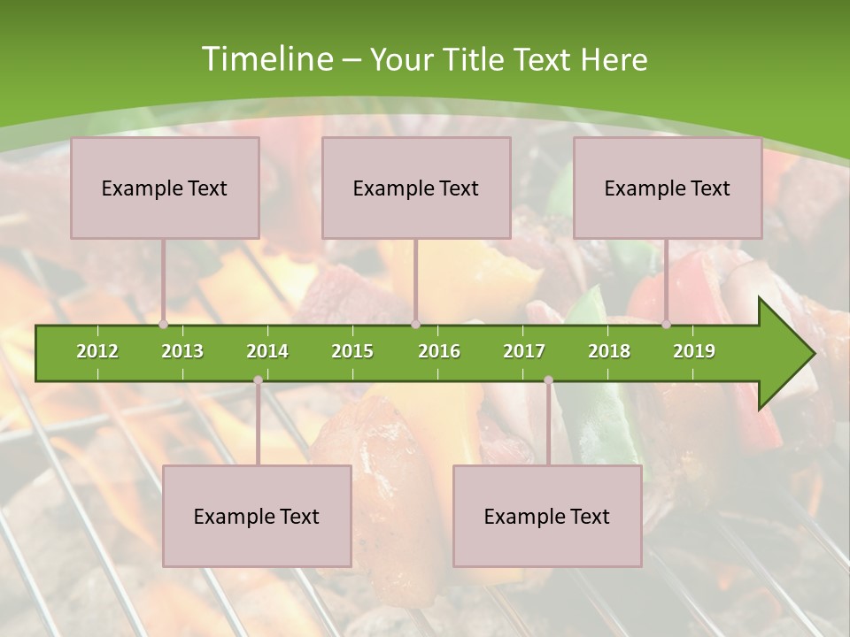 A Bbq Grill With Meat And Vegetables On It PowerPoint Template