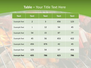 A Bbq Grill With Meat And Vegetables On It PowerPoint Template