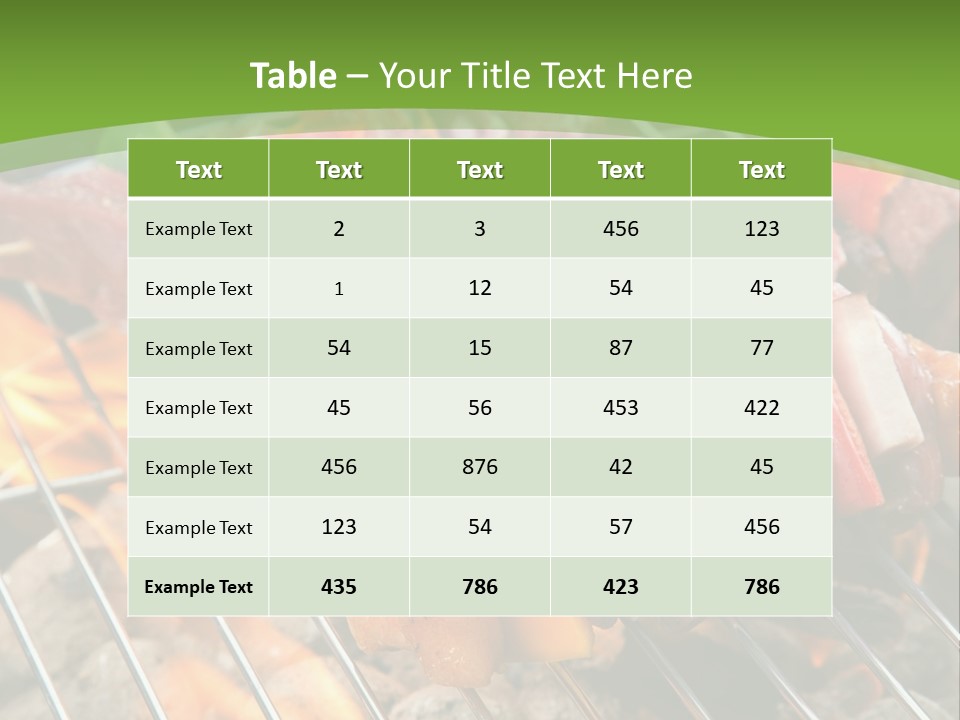 A Bbq Grill With Meat And Vegetables On It PowerPoint Template