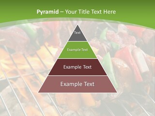 A Bbq Grill With Meat And Vegetables On It PowerPoint Template