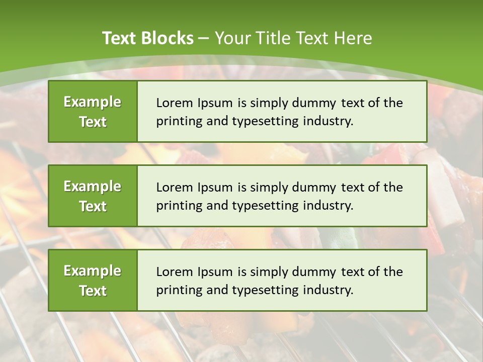 A Bbq Grill With Meat And Vegetables On It PowerPoint Template