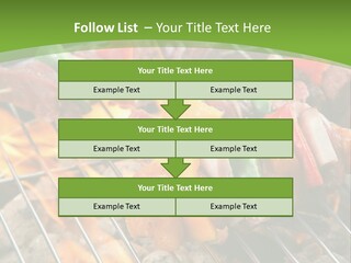 A Bbq Grill With Meat And Vegetables On It PowerPoint Template
