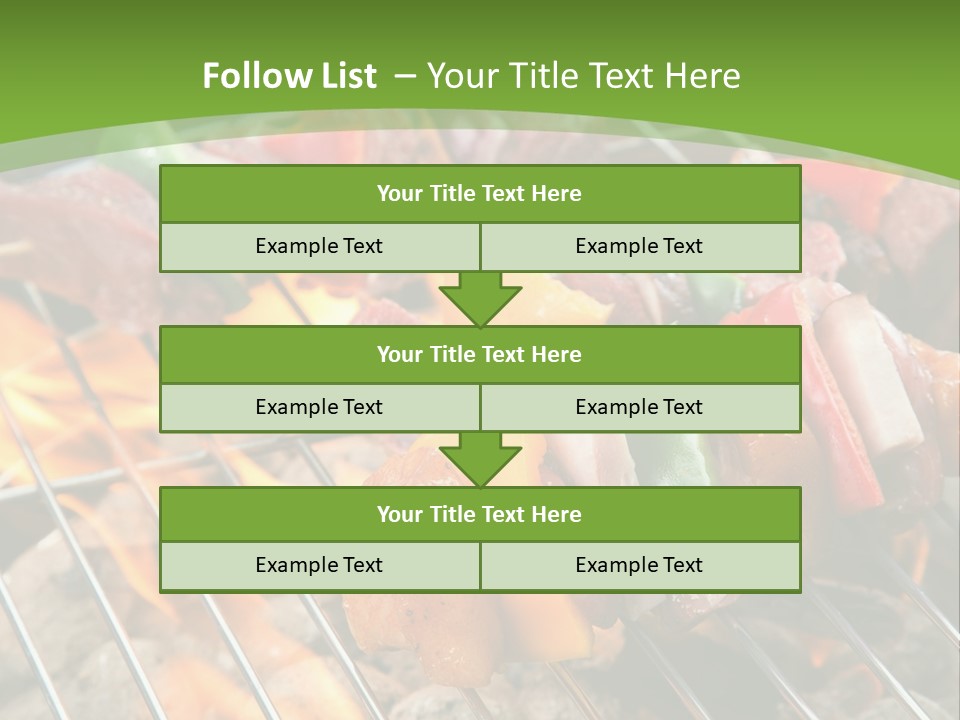 A Bbq Grill With Meat And Vegetables On It PowerPoint Template
