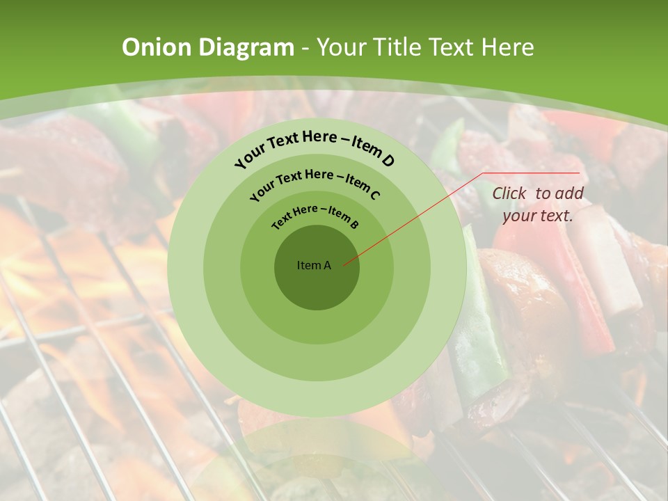 A Bbq Grill With Meat And Vegetables On It PowerPoint Template