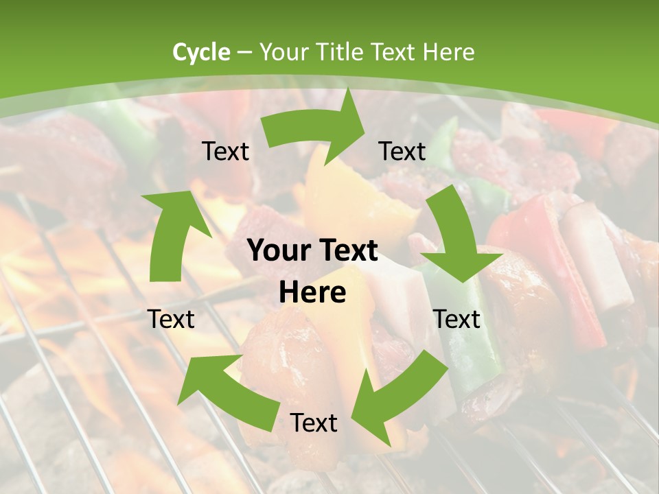 A Bbq Grill With Meat And Vegetables On It PowerPoint Template