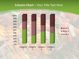 A Bbq Grill With Meat And Vegetables On It PowerPoint Template