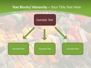 A Bbq Grill With Meat And Vegetables On It PowerPoint Template