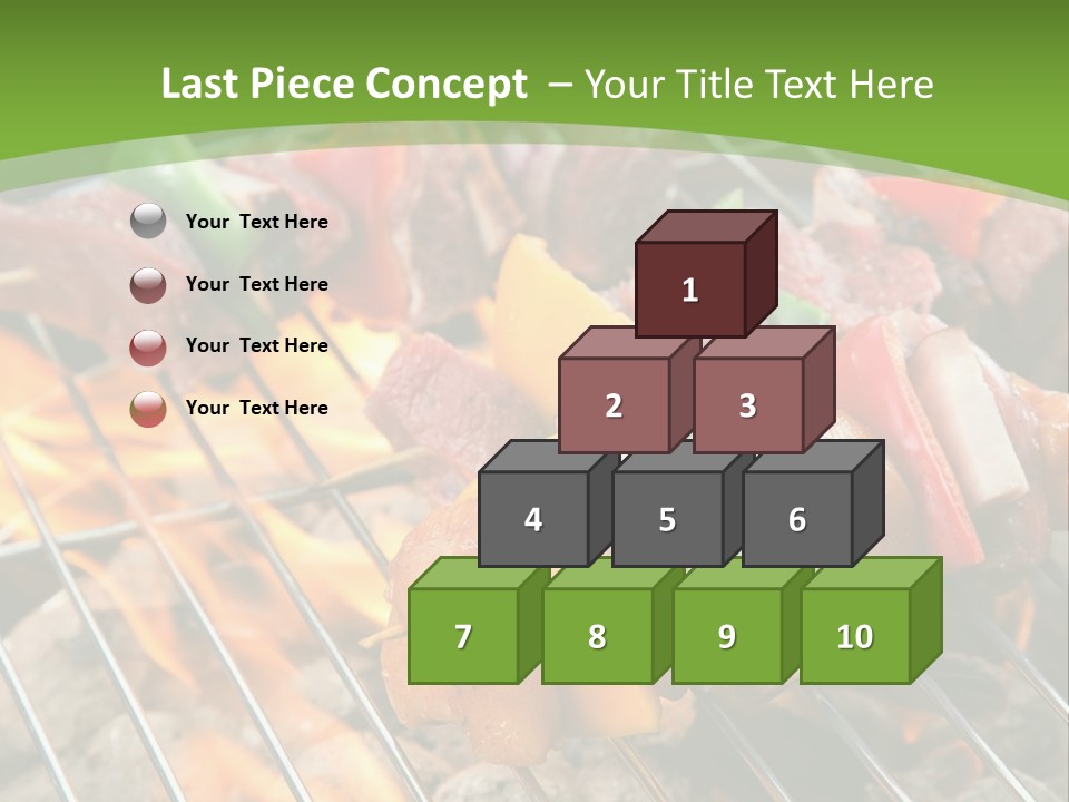 A Bbq Grill With Meat And Vegetables On It PowerPoint Template