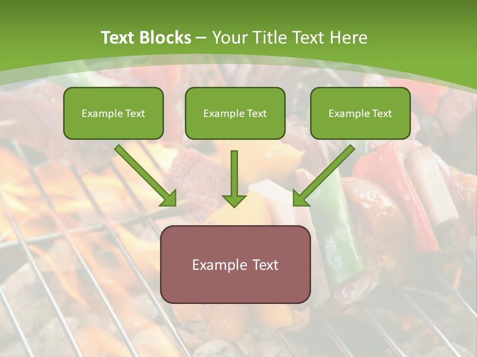 A Bbq Grill With Meat And Vegetables On It PowerPoint Template