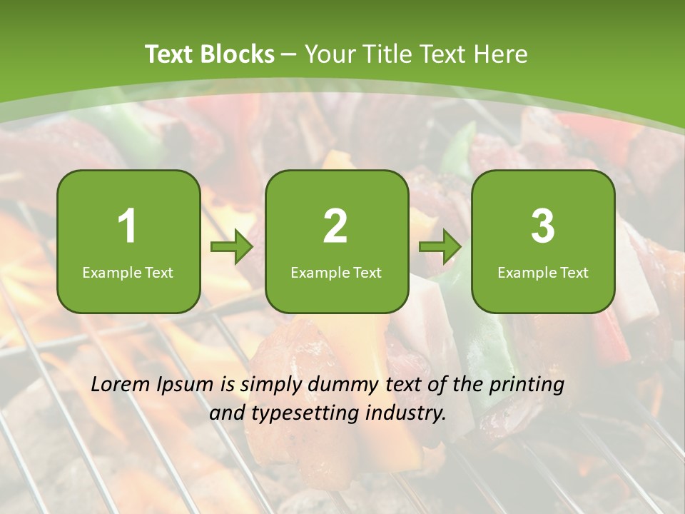 A Bbq Grill With Meat And Vegetables On It PowerPoint Template