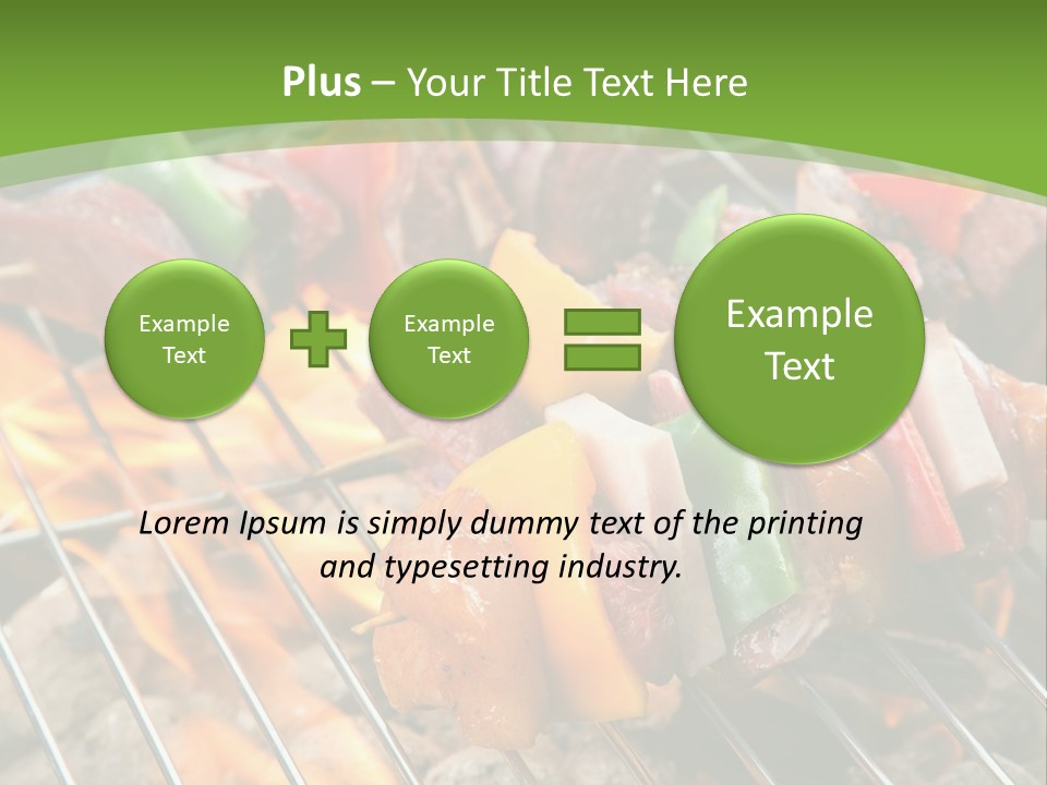 A Bbq Grill With Meat And Vegetables On It PowerPoint Template