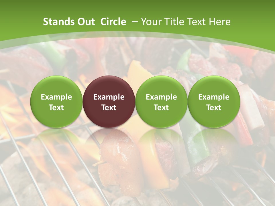 A Bbq Grill With Meat And Vegetables On It PowerPoint Template