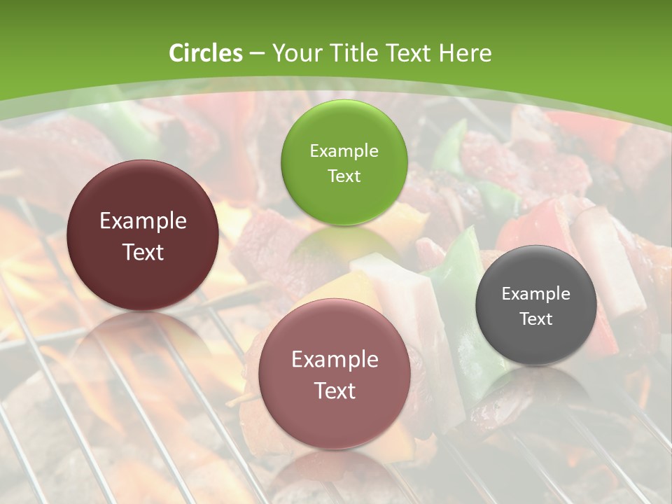 A Bbq Grill With Meat And Vegetables On It PowerPoint Template