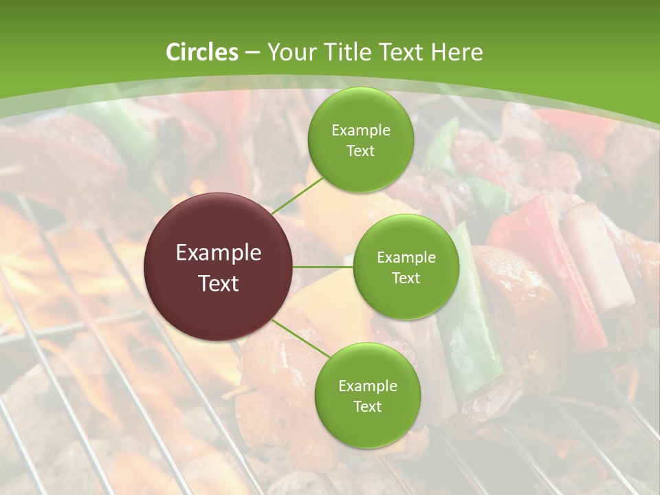 A Bbq Grill With Meat And Vegetables On It PowerPoint Template