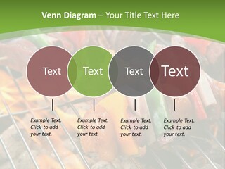 A Bbq Grill With Meat And Vegetables On It PowerPoint Template