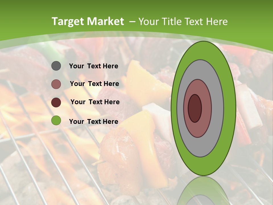 A Bbq Grill With Meat And Vegetables On It PowerPoint Template