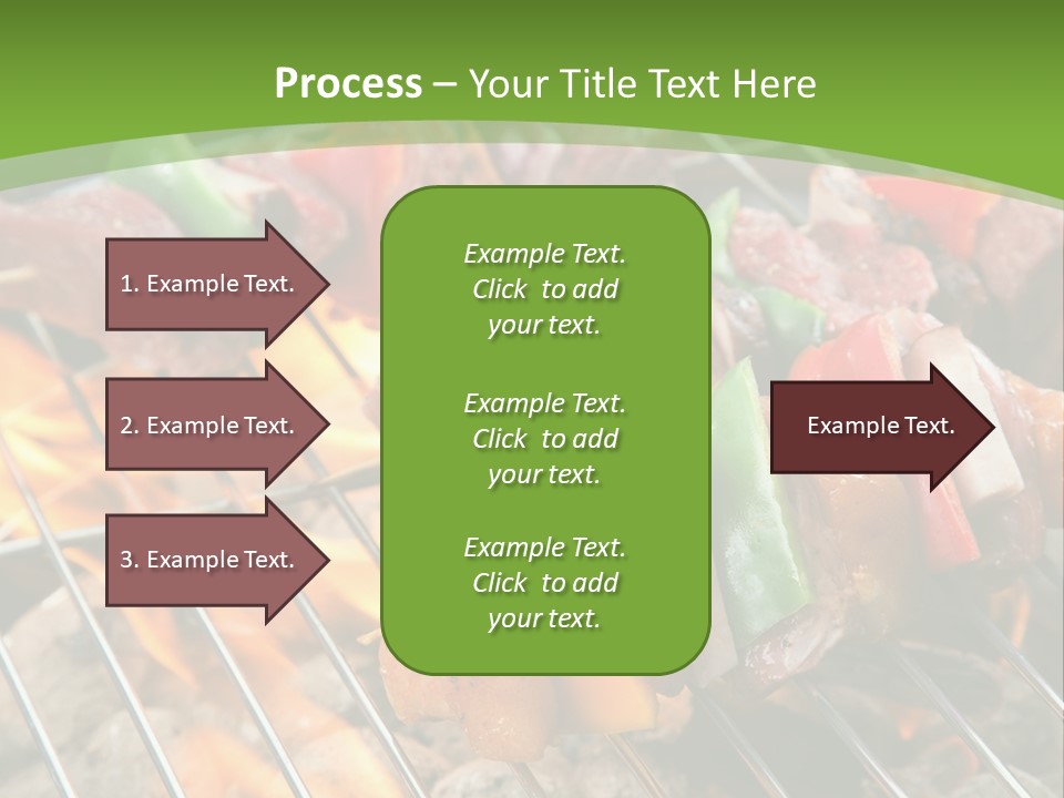 A Bbq Grill With Meat And Vegetables On It PowerPoint Template