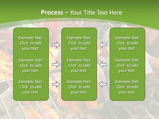 A Bbq Grill With Meat And Vegetables On It PowerPoint Template