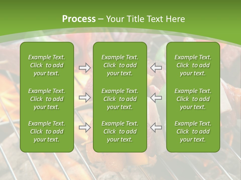 A Bbq Grill With Meat And Vegetables On It PowerPoint Template