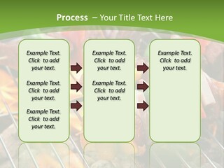 A Bbq Grill With Meat And Vegetables On It PowerPoint Template