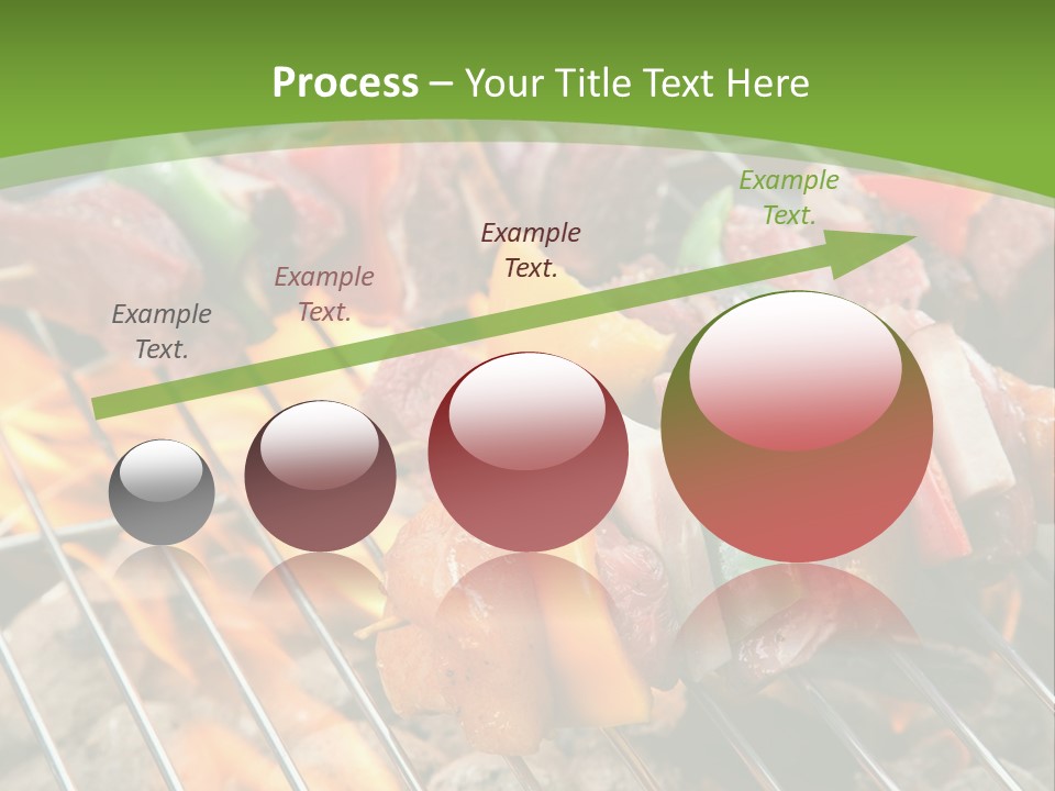A Bbq Grill With Meat And Vegetables On It PowerPoint Template