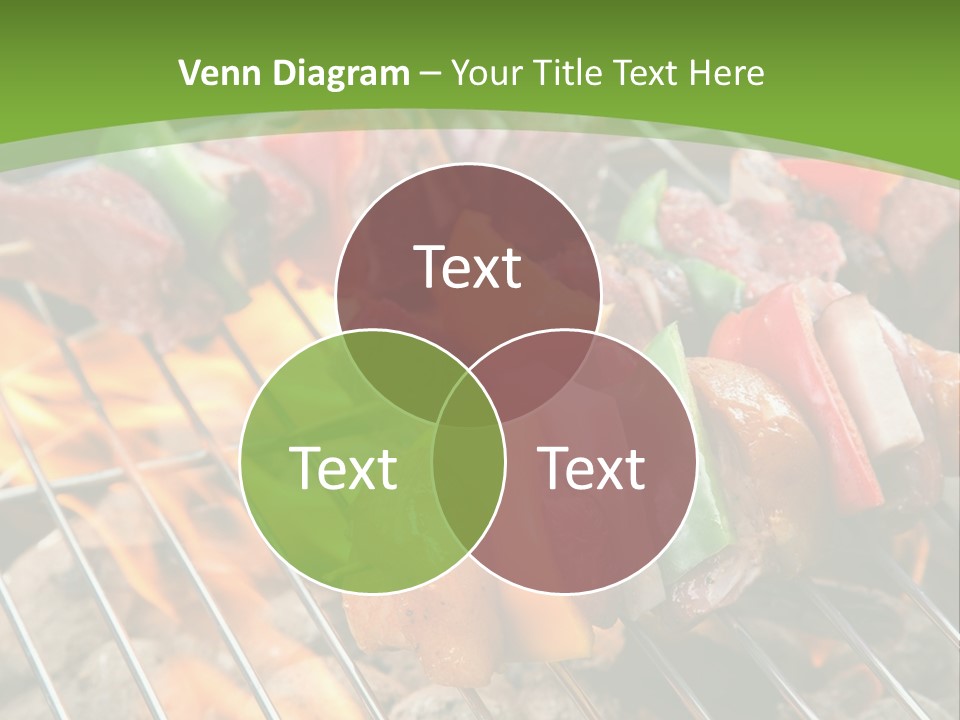 A Bbq Grill With Meat And Vegetables On It PowerPoint Template