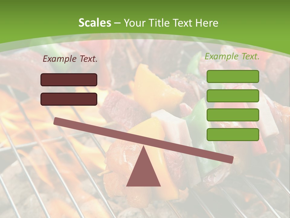 A Bbq Grill With Meat And Vegetables On It PowerPoint Template