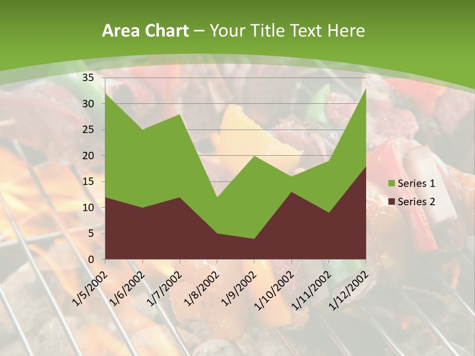A Bbq Grill With Meat And Vegetables On It PowerPoint Template