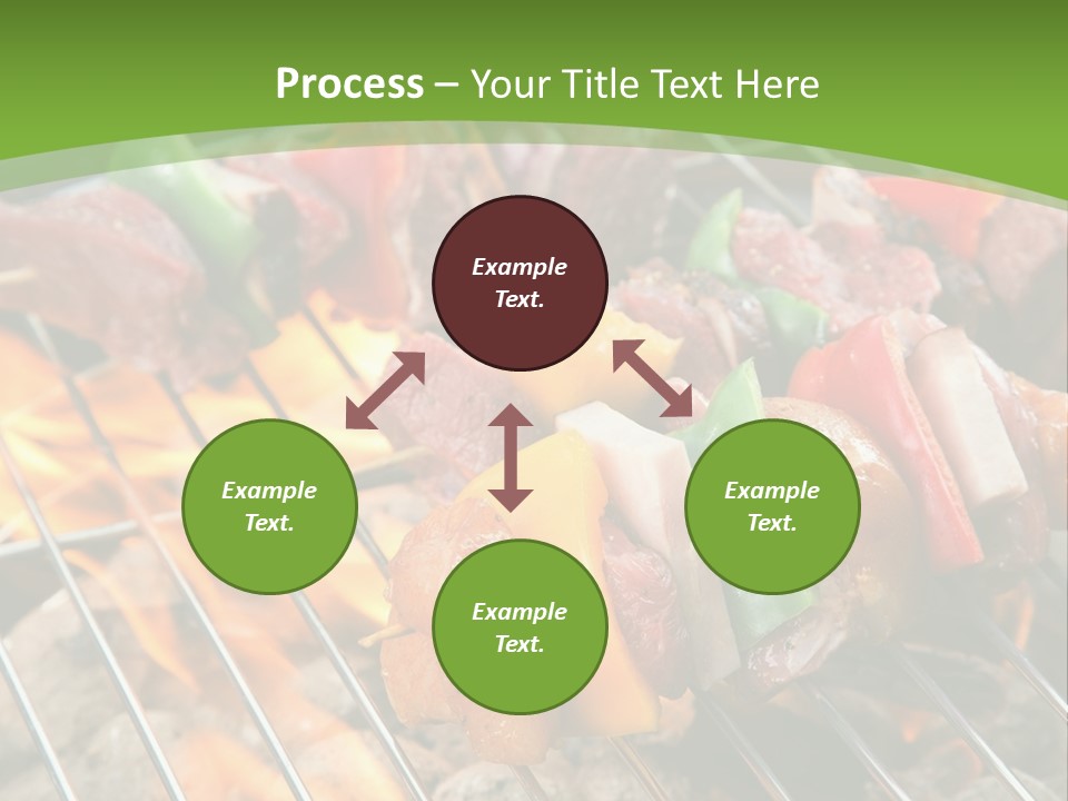 A Bbq Grill With Meat And Vegetables On It PowerPoint Template
