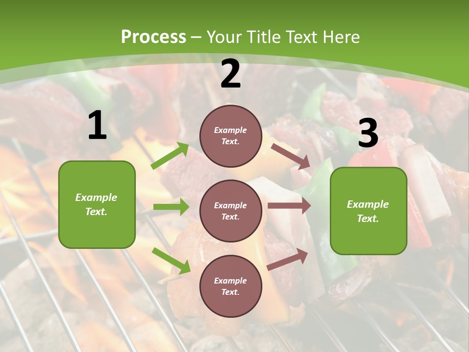 A Bbq Grill With Meat And Vegetables On It PowerPoint Template
