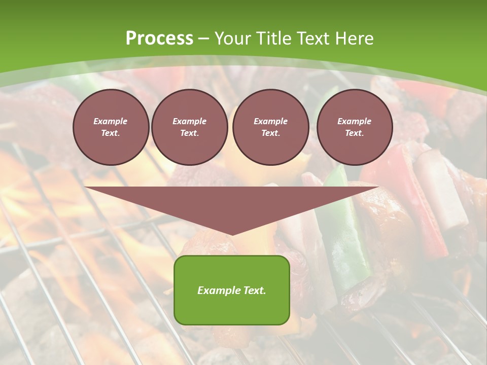 A Bbq Grill With Meat And Vegetables On It PowerPoint Template