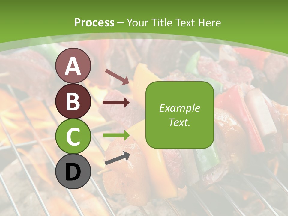 A Bbq Grill With Meat And Vegetables On It PowerPoint Template